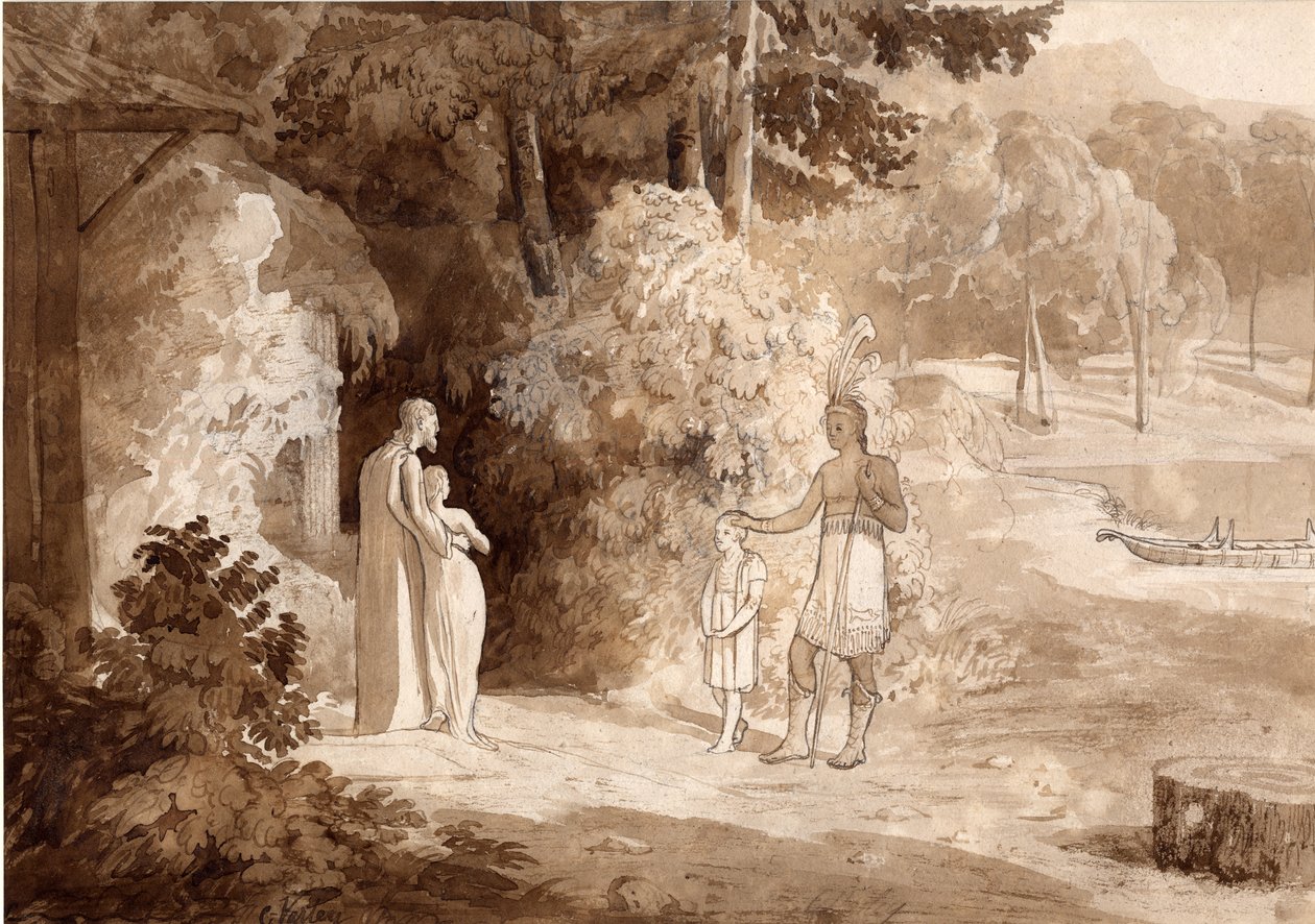 Illustration de Gertrude de Wyoming, 1810 - Cornelius Varley