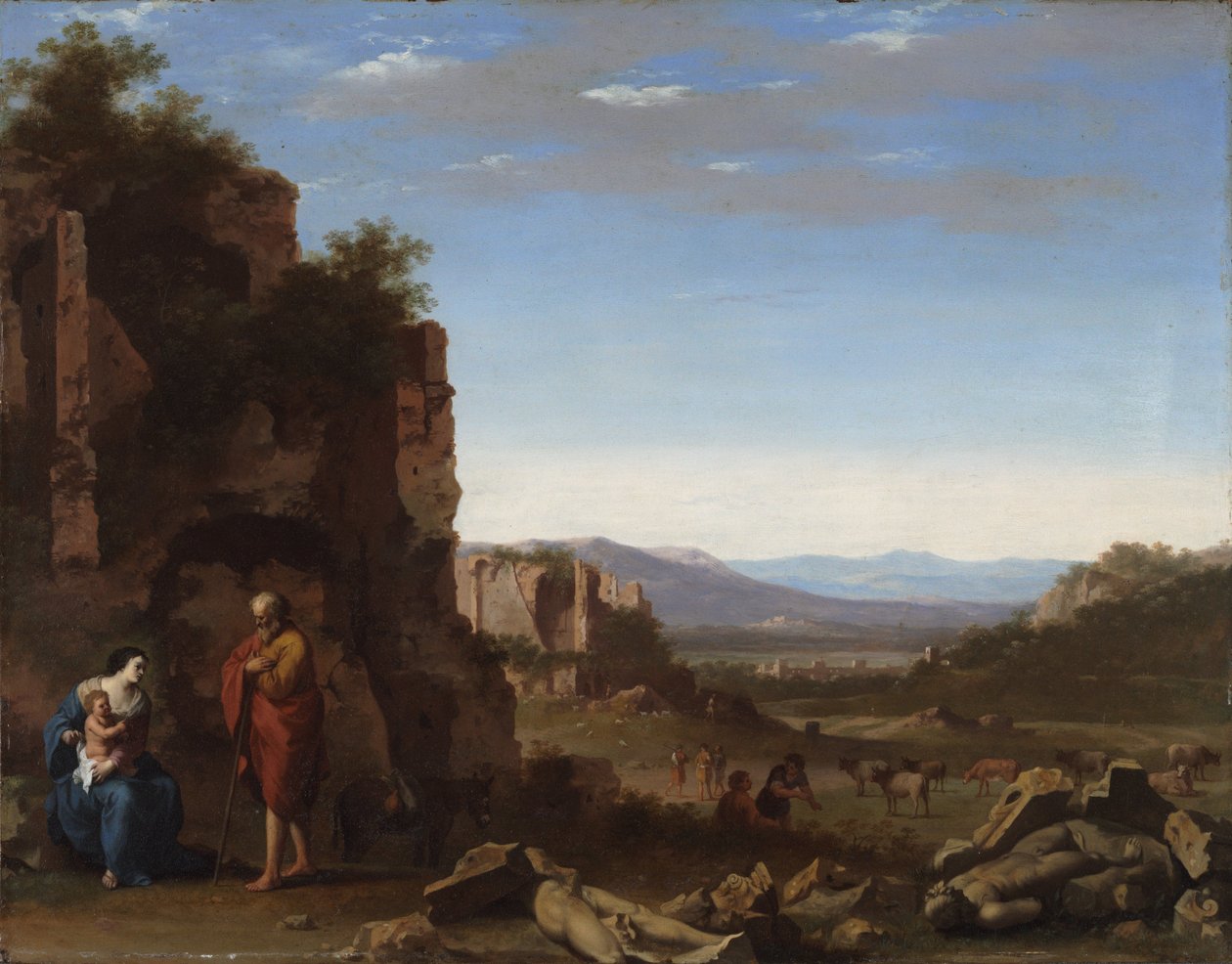 Le repos pendant la fuite en Égypte - Cornelis van Poelenburgh or Poelenburch
