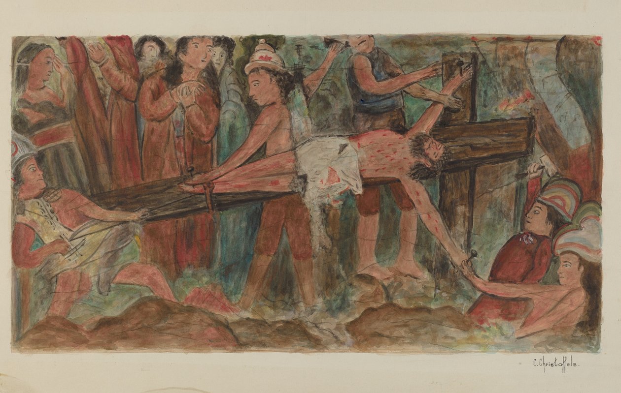 "Stations de la Croix" No. 11. "Jésus est cloué sur la croix" - Cornelius Christoffels
