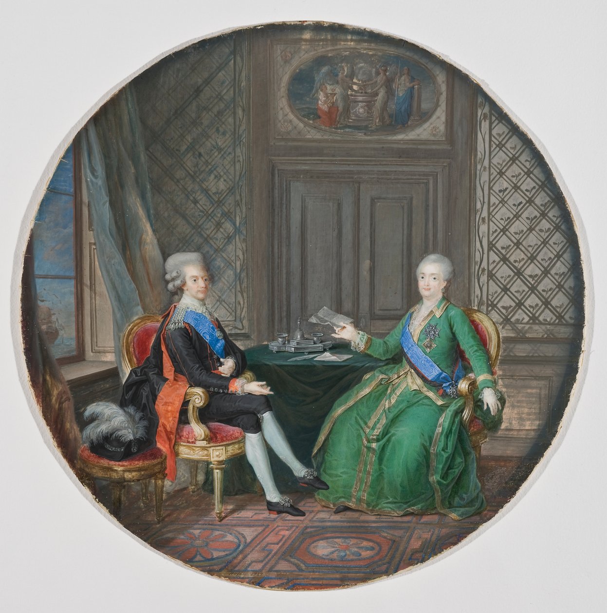 Le roi Gustave III et Catherine II de Russie à Fredrikshamn, 1783 - Cornelius Hoyer