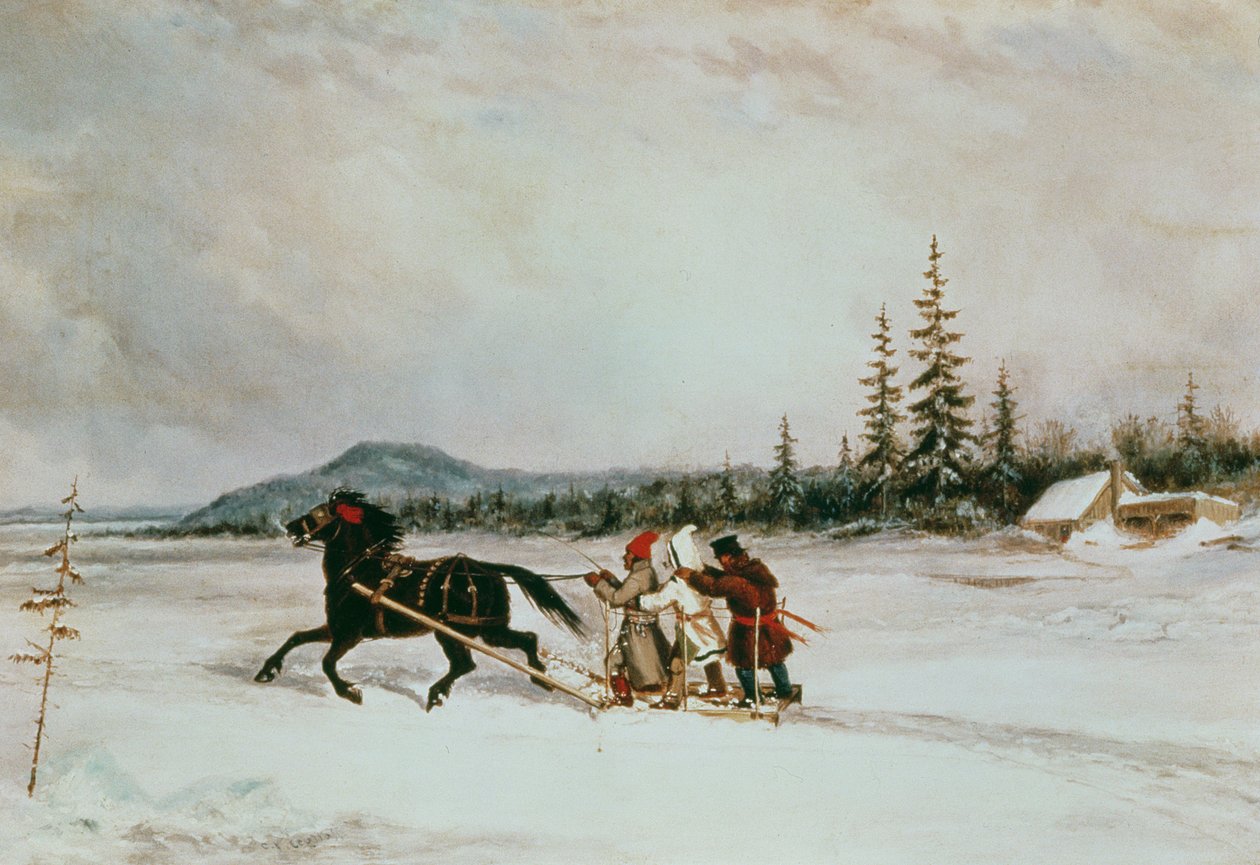 Habitants en traîneau, c.1855 - Cornelius Krieghoff