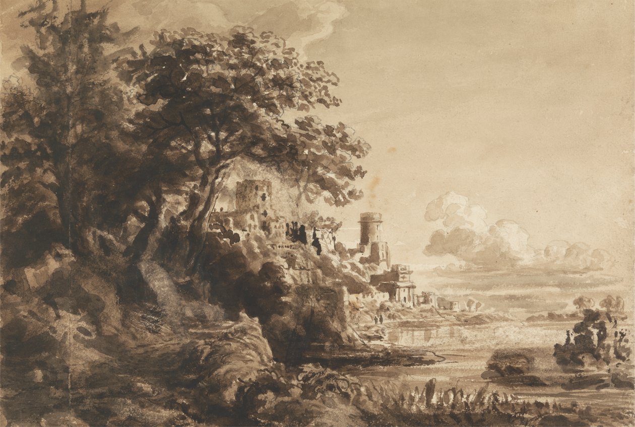 Paysage avec château - Cornelius Varley