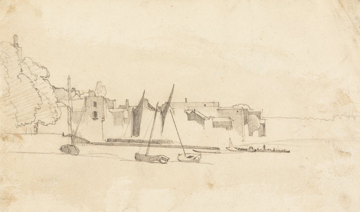 Petits bateaux dans le port - Cornelius Varley