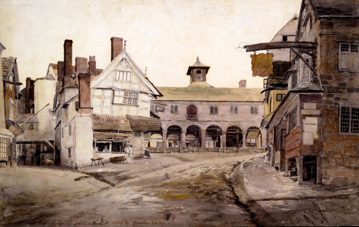 La place du marché, Ross, Hertfordshire, 1803 - Cornelius Varley