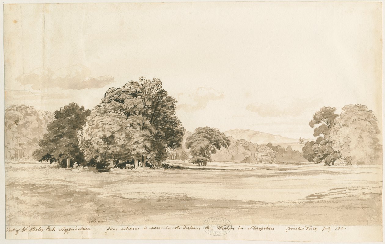 Wrottesley Park : dessin sépia, juil. 1820 - Cornelius Varley
