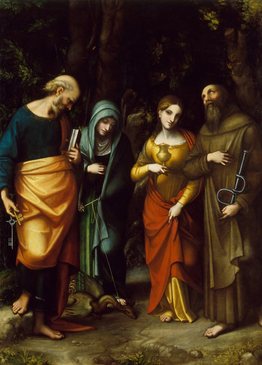 Saints Pierre, Marthe, Marie-Madeleine et Léonard, vers 1515 - Correggio