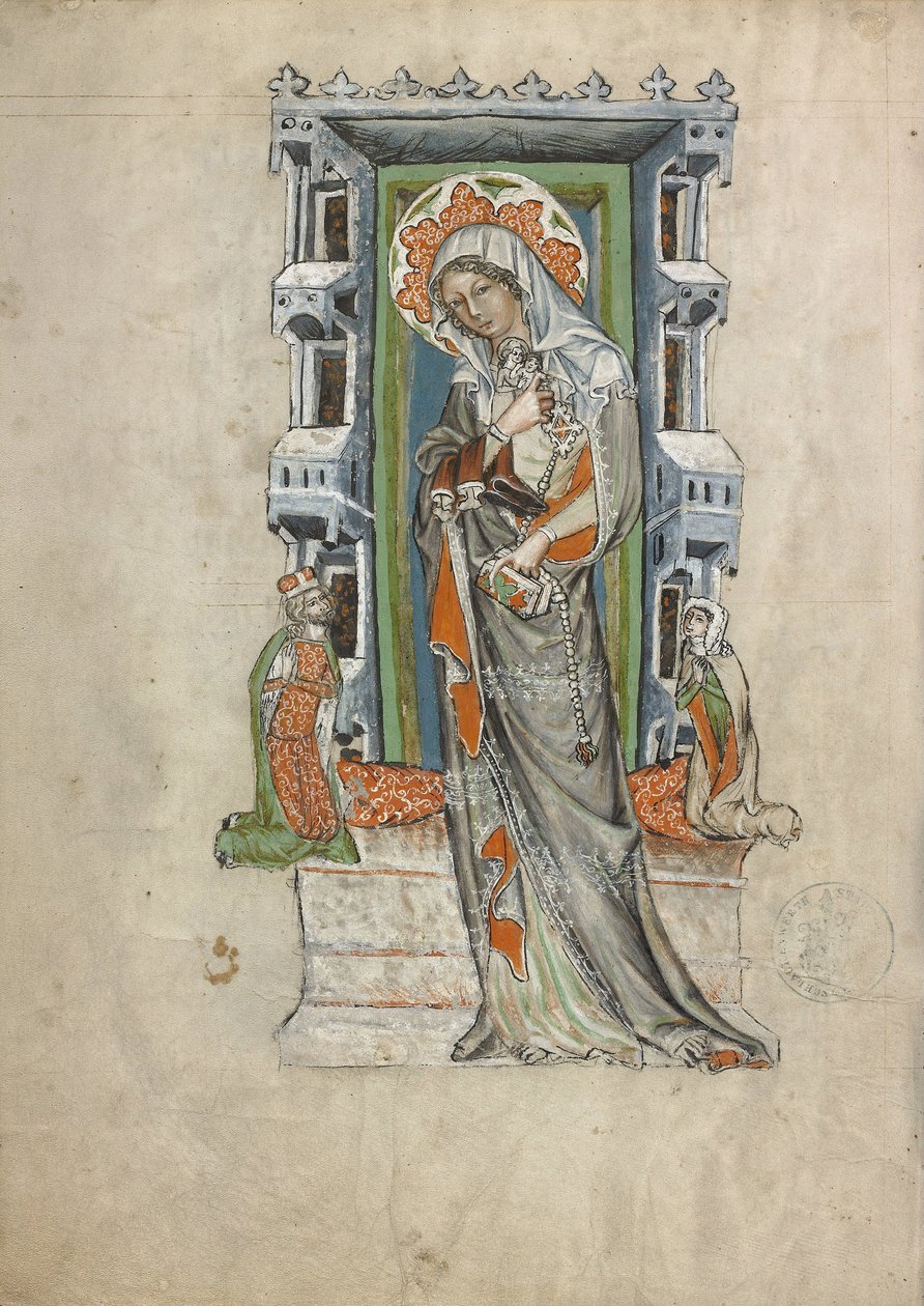 Sainte Hedwige de Silésie avec le duc Louis de Legnica et Brieg et la duchesse Agnès, 1353 - Court workshop of Duke Ludwig I