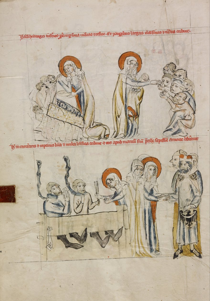 Hedwig soignant les malades; Hedwig soignant les prisonniers - Court workshop of Duke Ludwig I of Liegnitz and Brieg