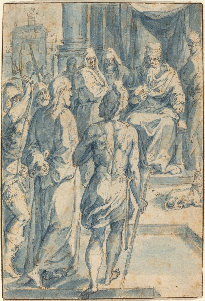 Le Christ devant Caïphe - Crispen van den Broecke