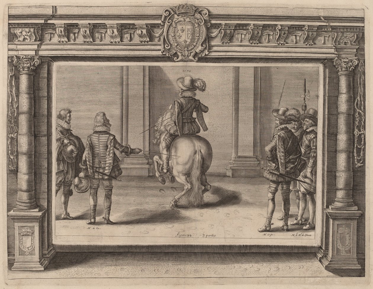 Louis XIII à cheval, recevant des instructions - Crispijn de Passe II