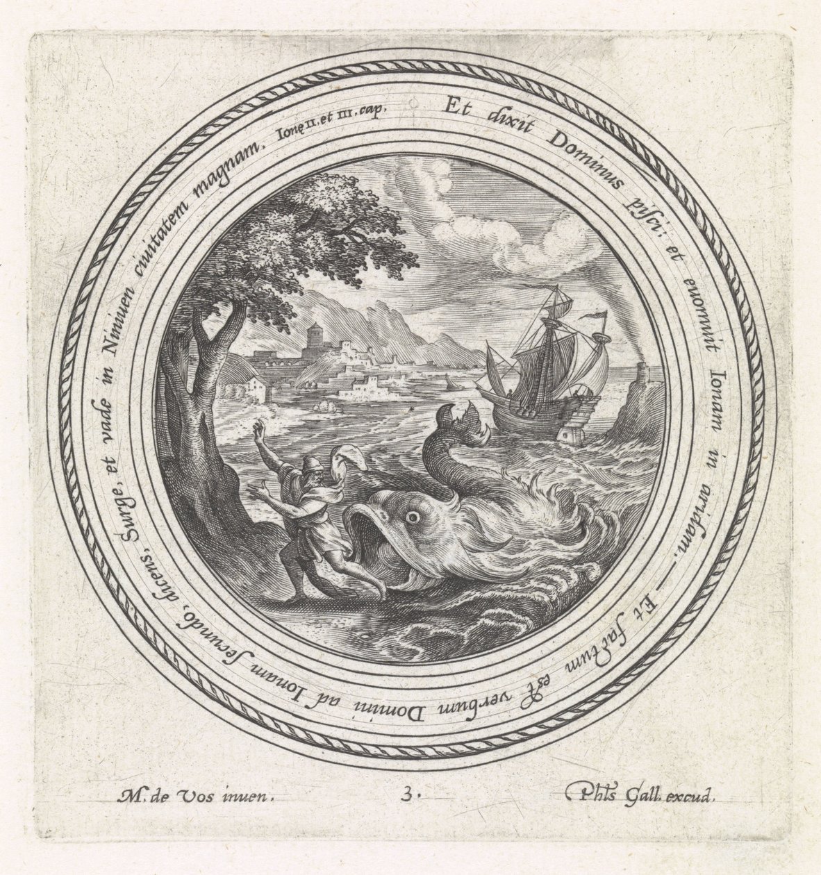 Le poisson recrache Jonas sur la terre (Histoire de Jonas) - Crispijn van de Passe (I)