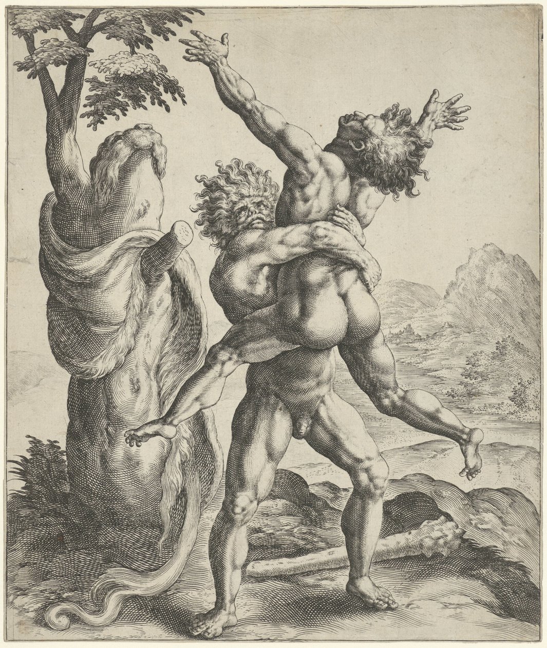 Hercule lutte avec Antée - Crispijn van de Passe (I)
