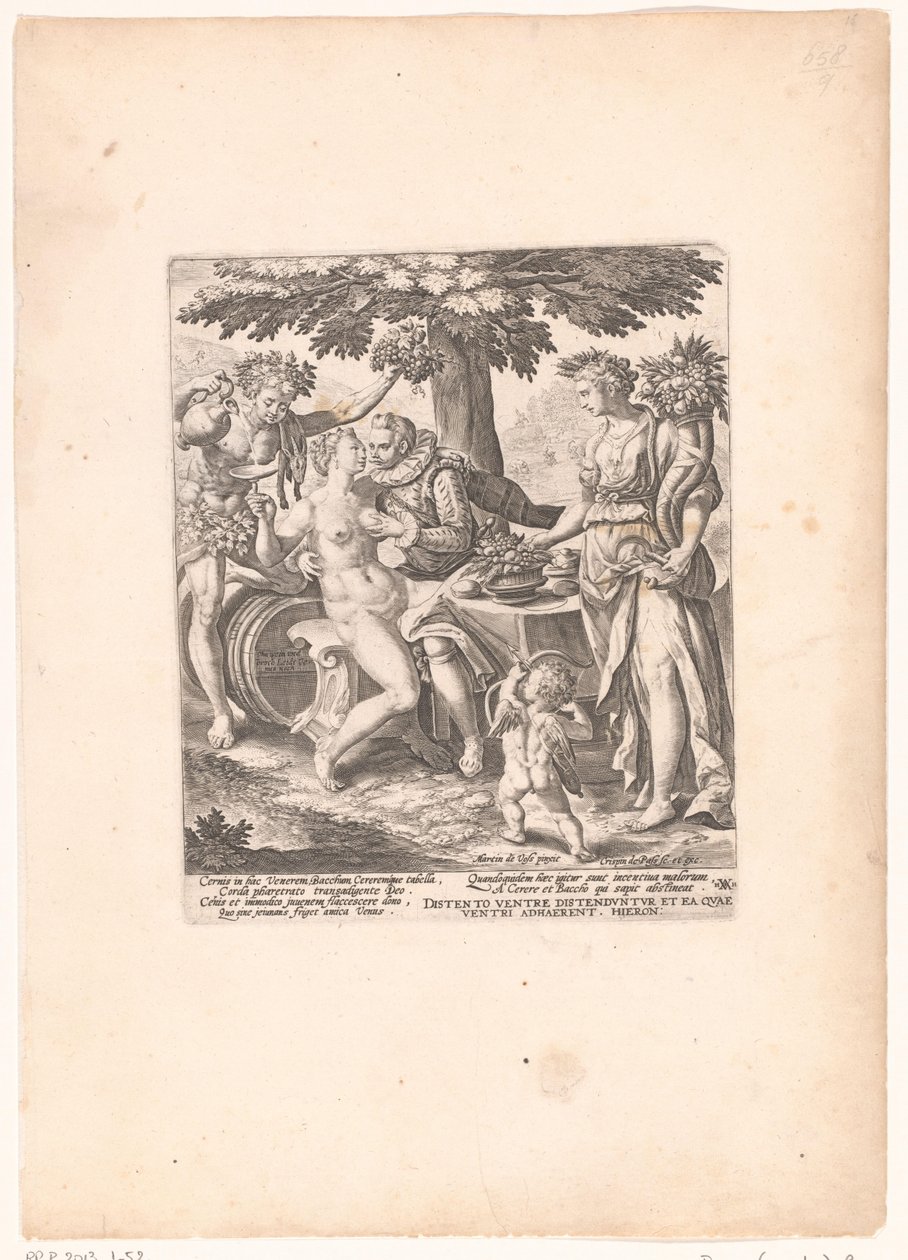 Homme en compagnie de Vénus, Cérès et Bacchus - Crispijn van de Passe (I)