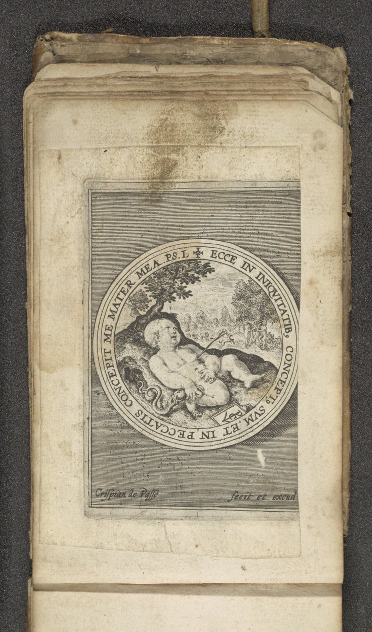 Putto avec cœur transpercé - Crispijn van de Passe (I)
