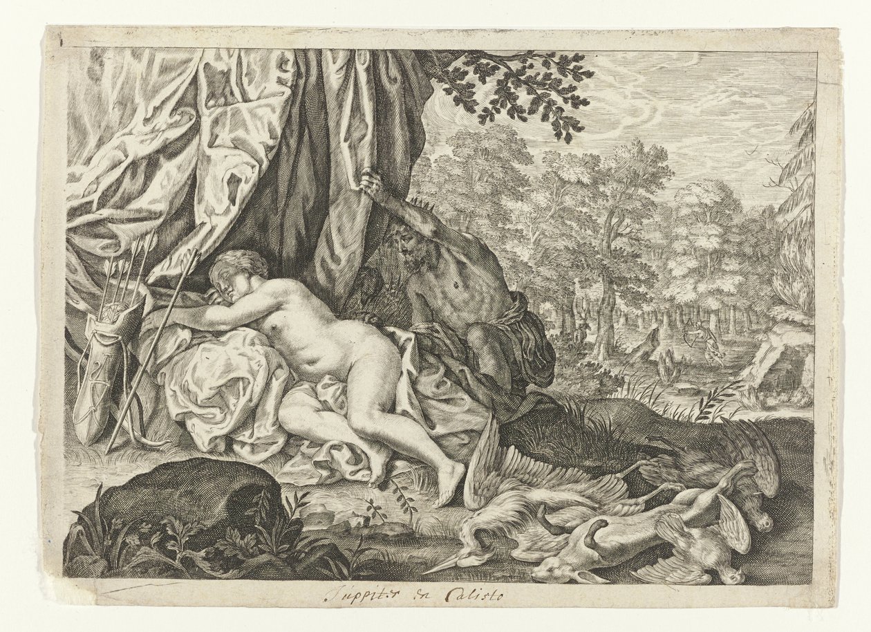 Jupiter et Callisto - Crispijn van de Passe (II) (attributed to)