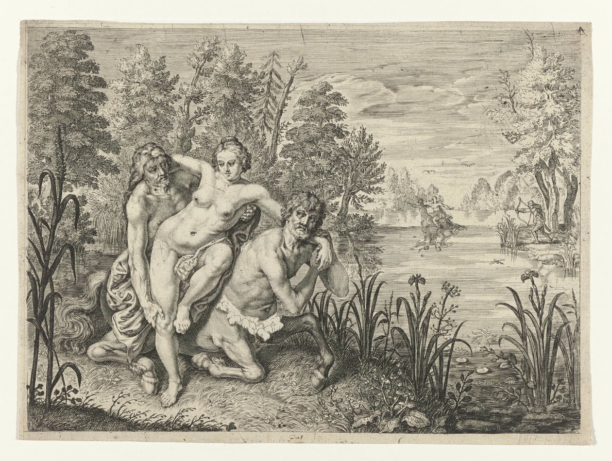 Nessus transporte Déjanire à travers la rivière - Crispijn van de Passe (II) (possibly)