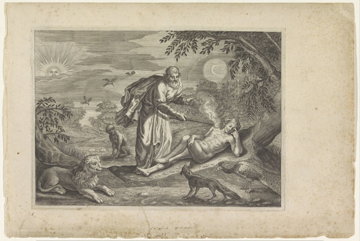 Prométhée créant le premier homme - Crispijn van de Passe (II) (workshop of)