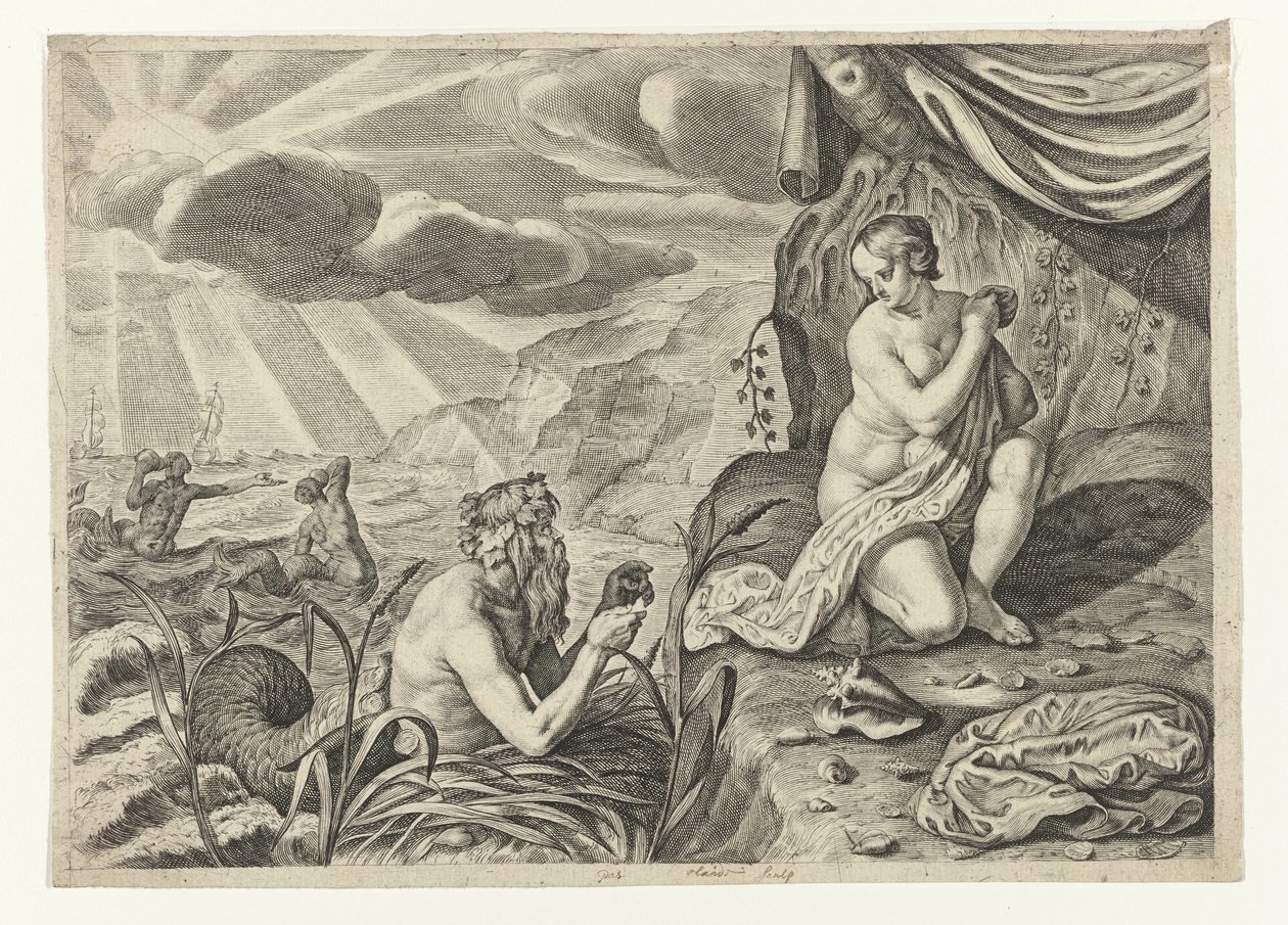 Scylla fuyant Glaucus - Crispijn van de Passe (II)
