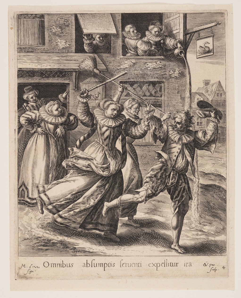 Le fils chassé du bordel, extrait de la parabole du fils prodigue - Crispijn van de Passe I
