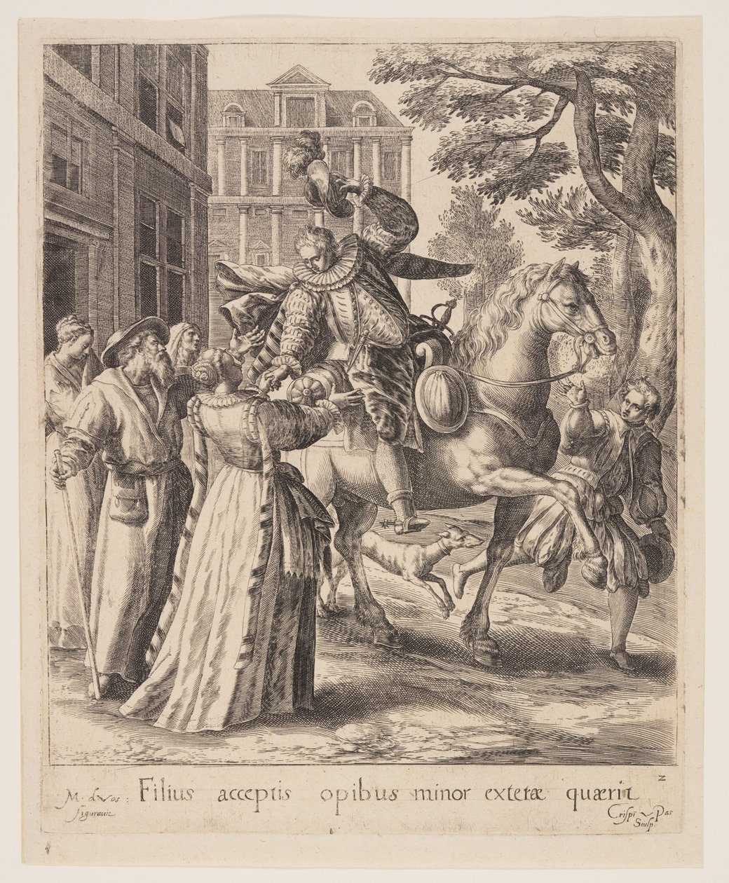 Le fils qui dit adieu, extrait de la parabole du fils prodigue - Crispijn van de Passe I