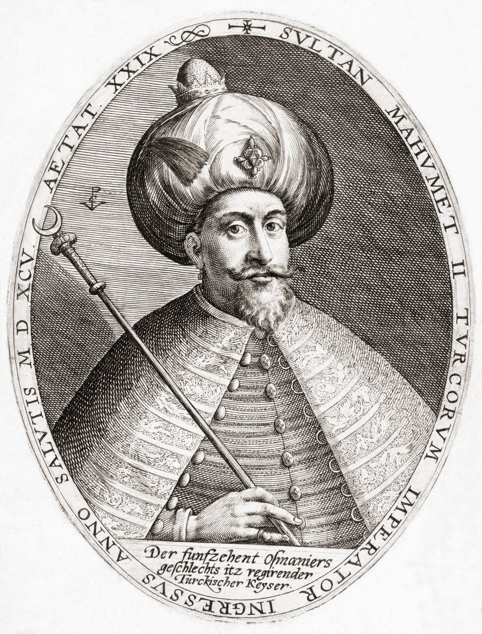 Mehmed III. Sultan, Empire Ottoman. Portrait. - Crispin I de (after) Passe