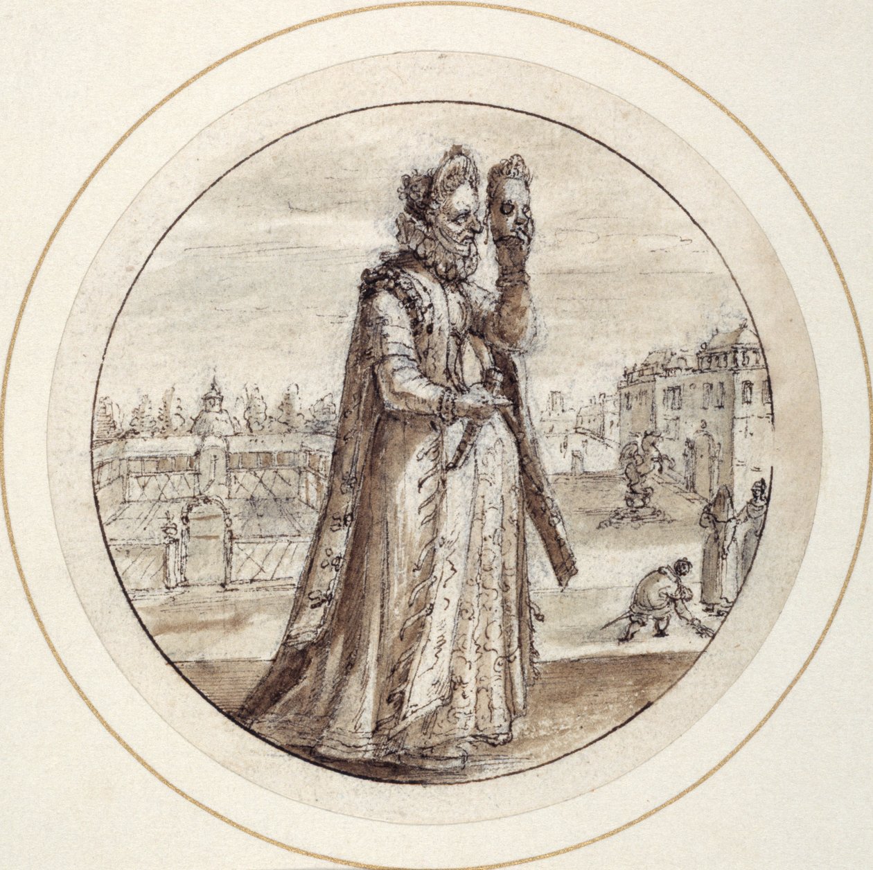 Hélène avec masque, début du XVIIe siècle - Crispin I de Passe