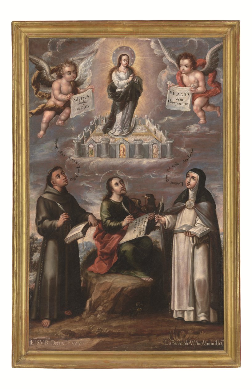 La Cité mystique de Dieu, vers 1700 (huile sur toile) - Cristobal de (workshop of) Villalpando