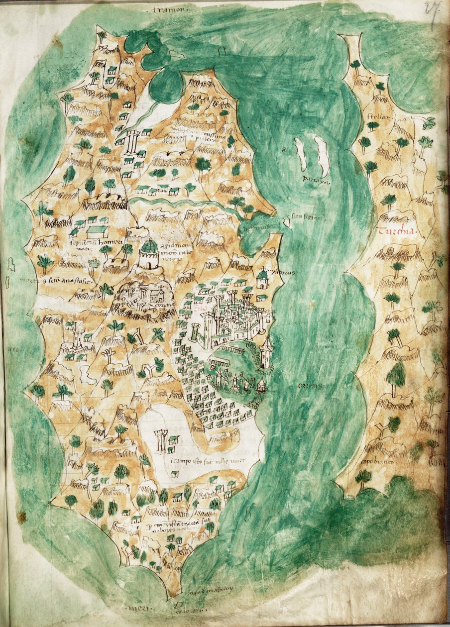 Carte de Khios et du continent adjacent, vers 1420 - Cristoforo Buondelmonti