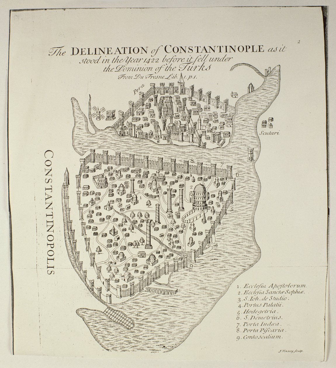 Carte de Constantinople en 1422 - Cristoforo Buondelmonti
