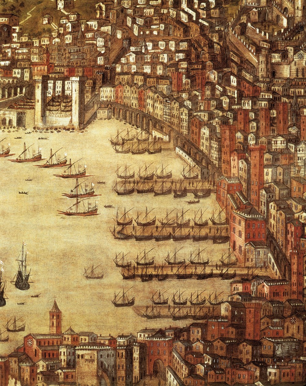 Vue de Gênes et de son château (détail) - Cristoforo de Grassi