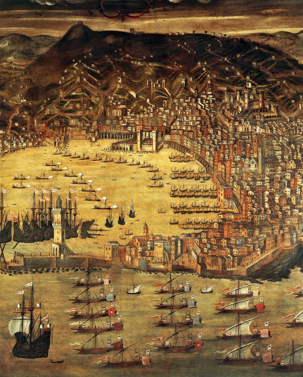 Vue de Gênes et de son port - Cristoforo de Grassi