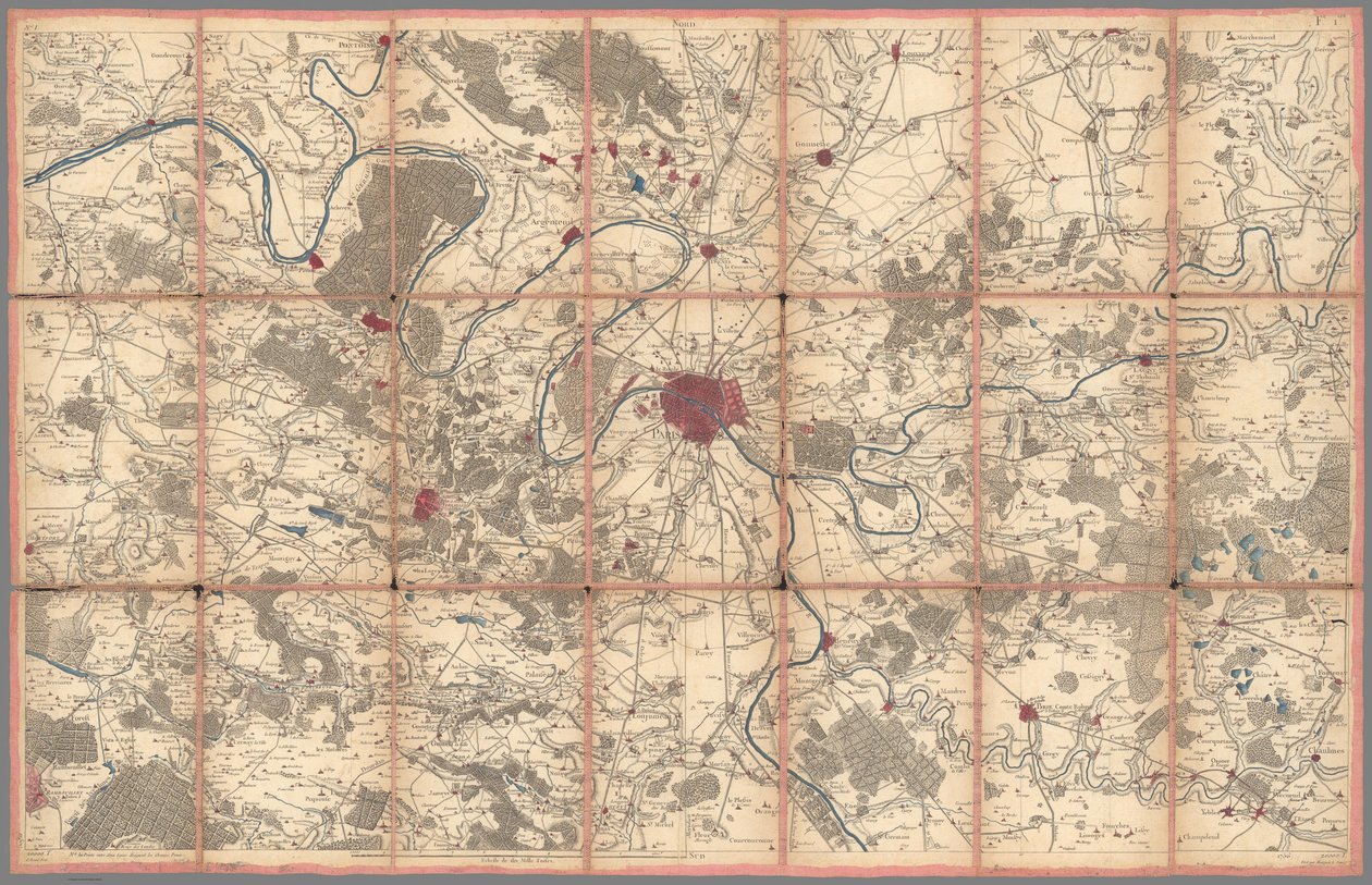 Carte géometrique de la France, par Cassini, Paris (0134002) - Cesar Francois Cassini de Thury