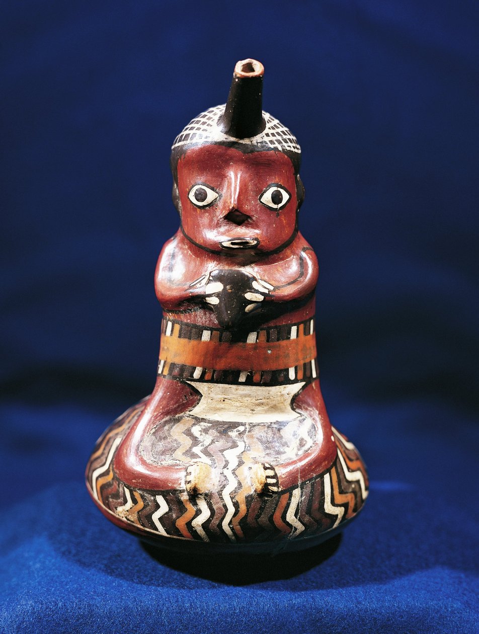 Vase anthropomorphe à sujet musical, Pérou - Culture Nazca