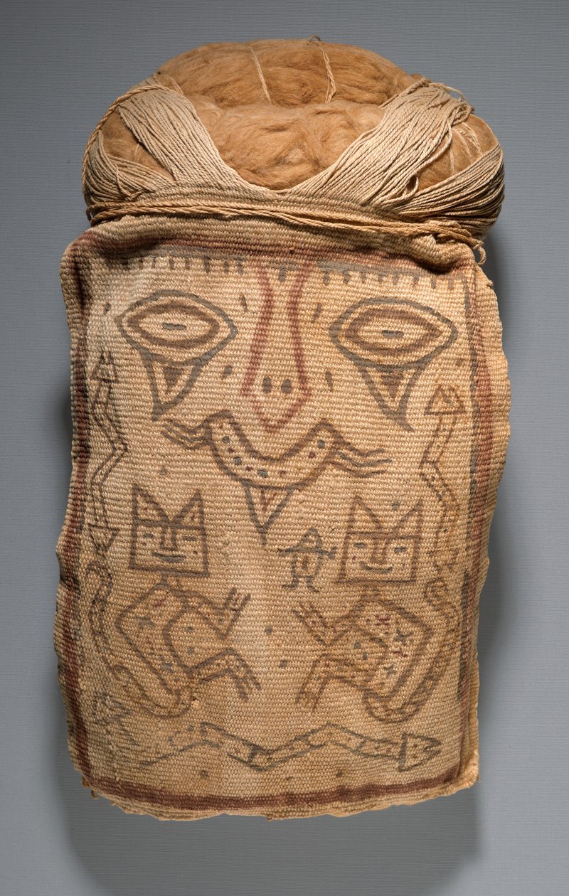 Fausse tête pour paquet funéraire ou masque de momie, 200-100 avant J.-C. - Culture Paracas