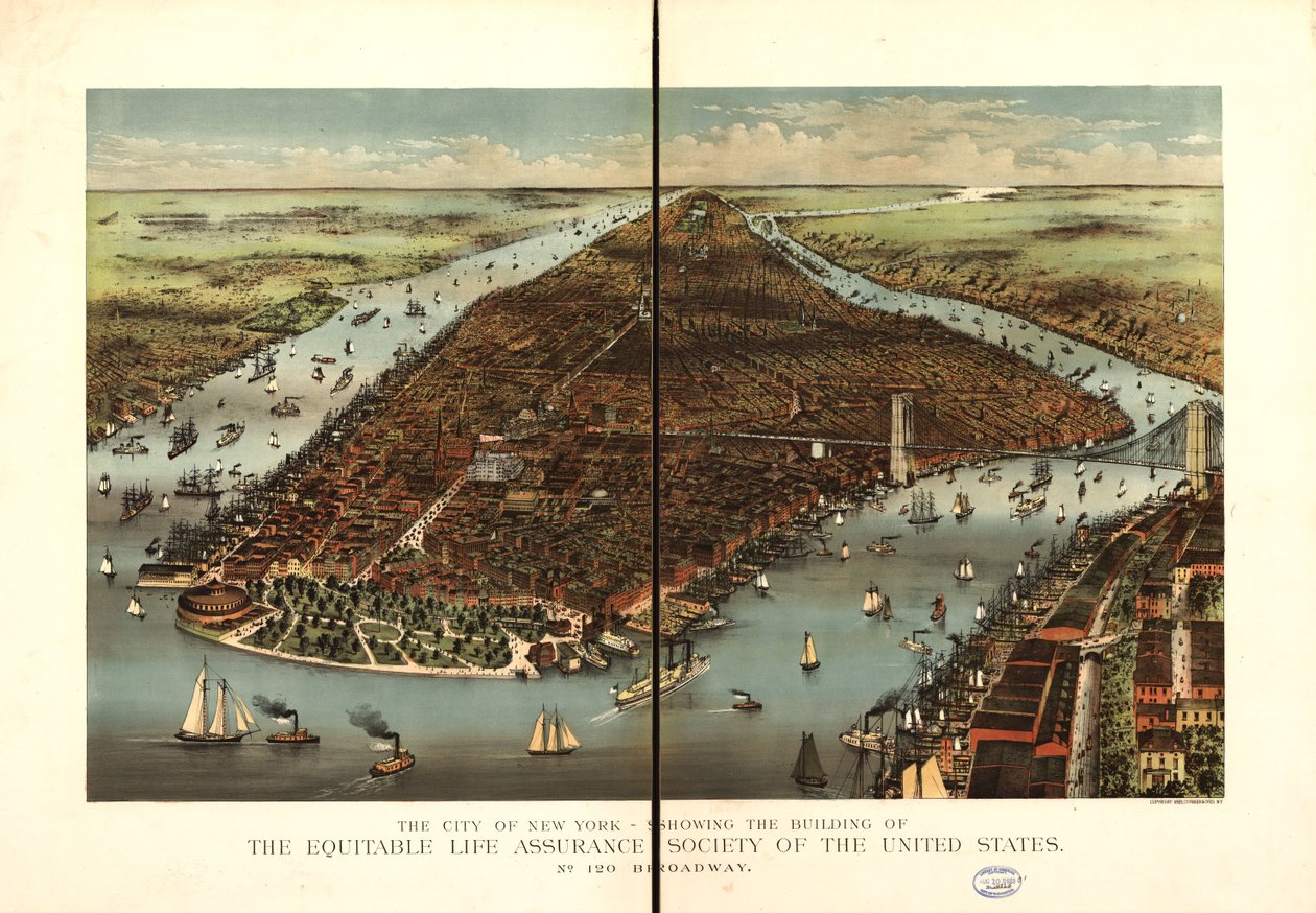 La ville de New York - Currier and Ives Equitable Life Assurance Society Of The United States