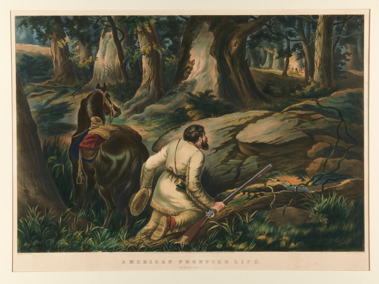 Vie à la frontière américaine / Sur le sentier de la guerre - Currier and Ives