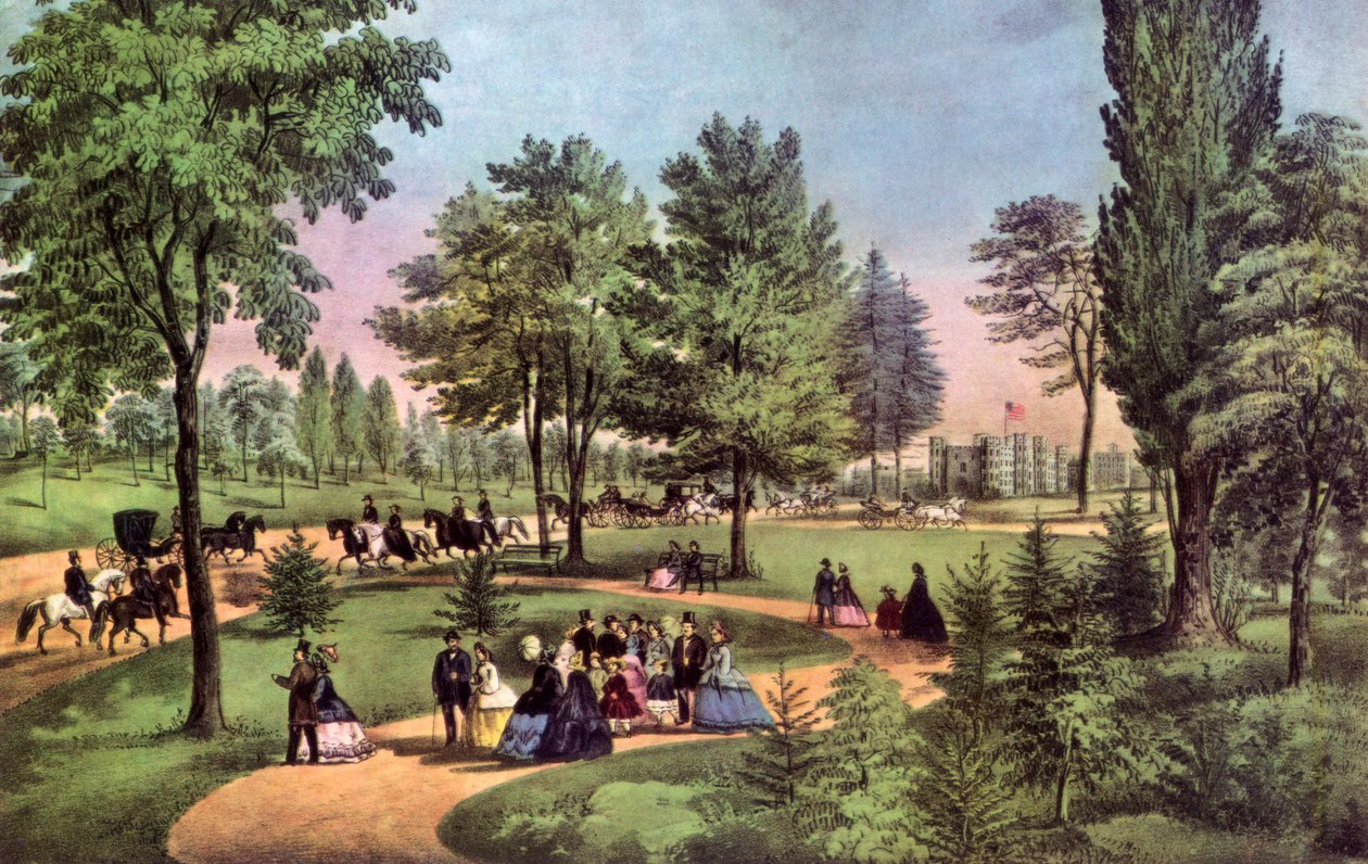 La promenade, Central Park, 1862 - Currier and Ives