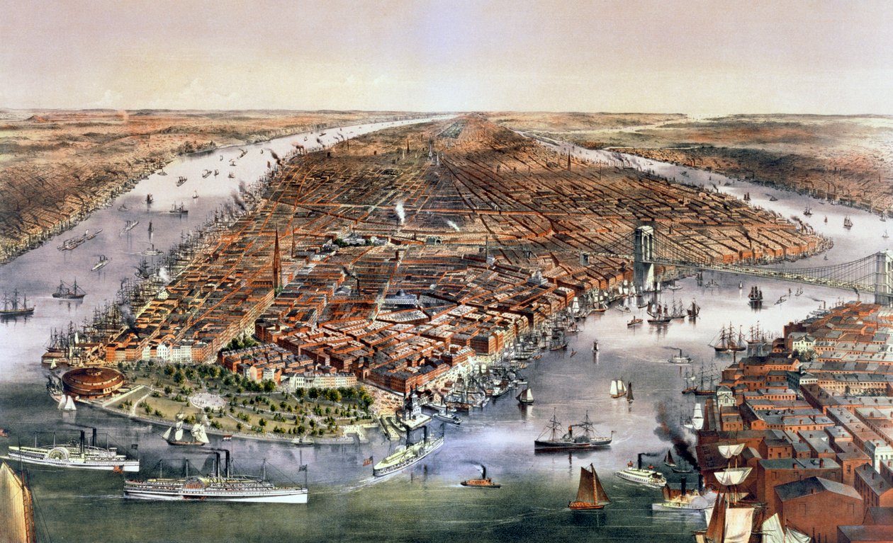 La ville de New York, USA - Currier and Ives