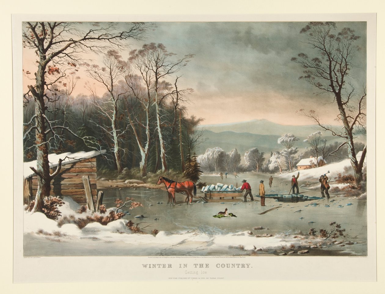 Hiver à la Campagne. /Récupération de Glace - Currier and Ives