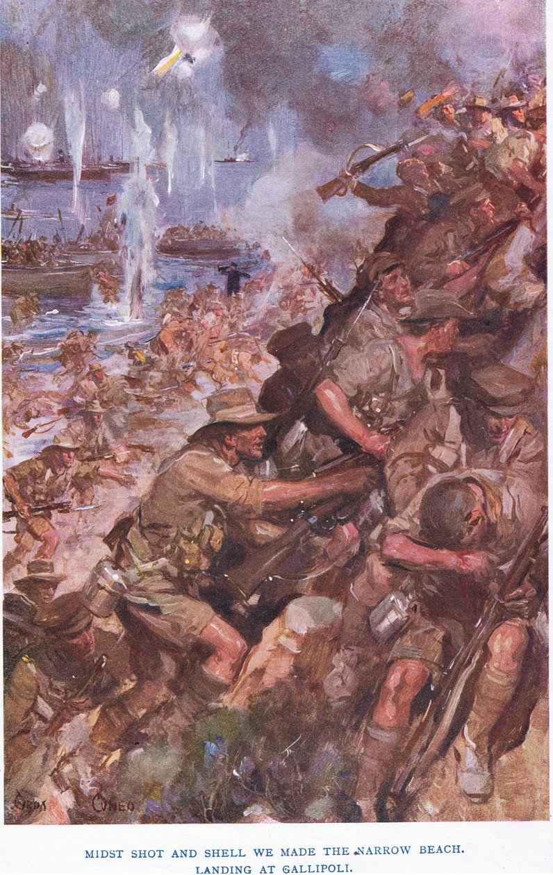 Débarquement à Gallipoli. Au milieu des tirs et des obus, nous avons atteint la plage étroite - Cyrus Cuneo