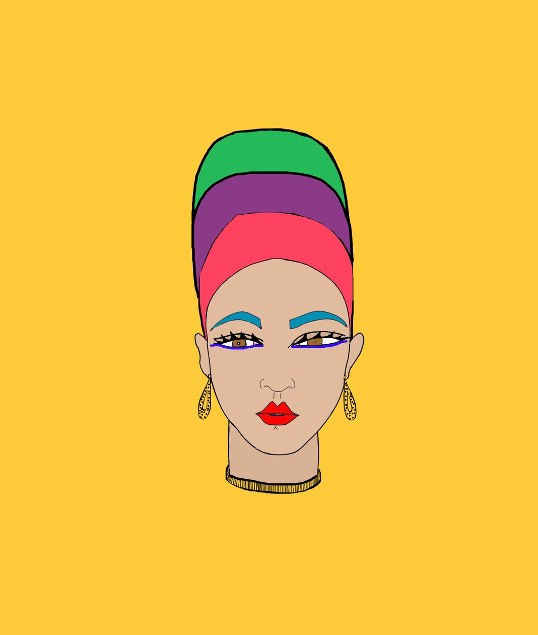 Fille avec foulard (Pen  Photoshop) - Daisy de Villeneuve