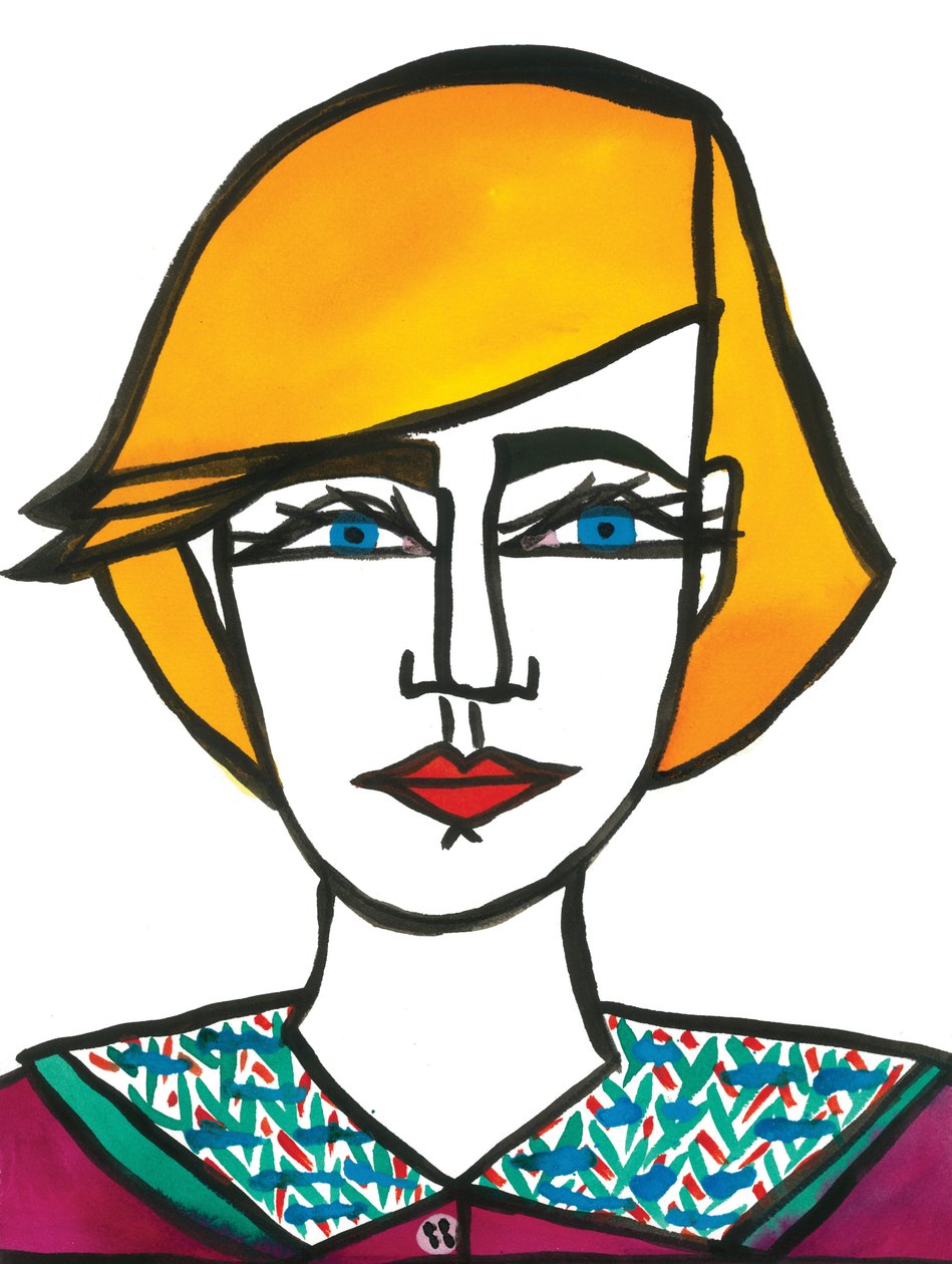 Princess Di Hair, 2024 (stylo et peinture sur papier) - Daisy de Villeneuve