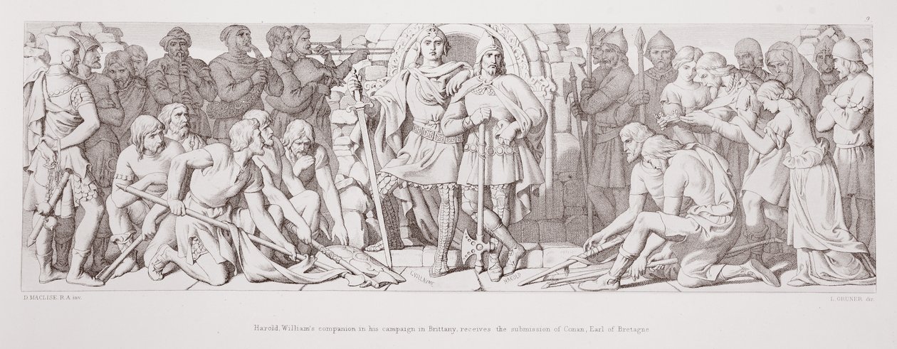 Harold, compagnon de campagne de Guillaume en Bretagne, reçoit la soumission de Conan, comte de Bretagne, de 