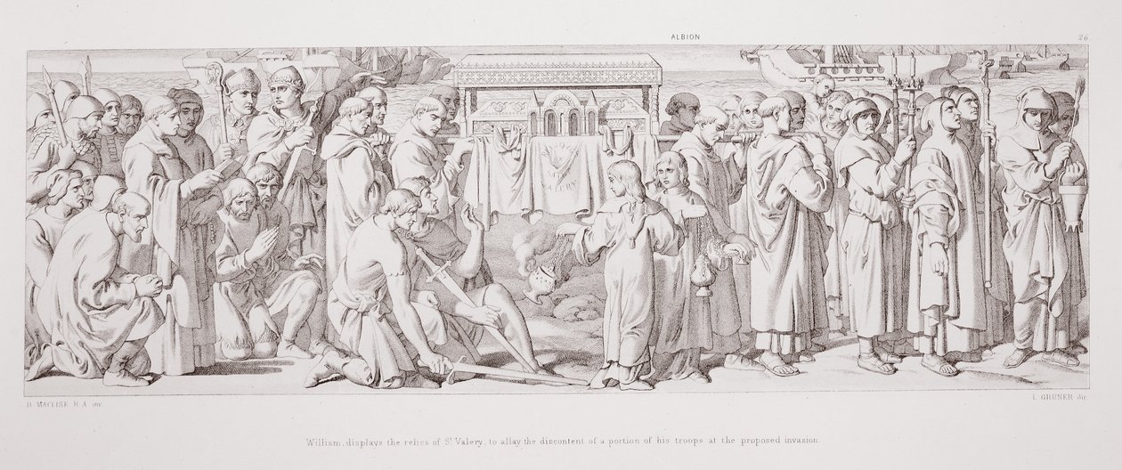 Guillaume montre les reliques de Saint-Valery pour apaiser le mécontentement d