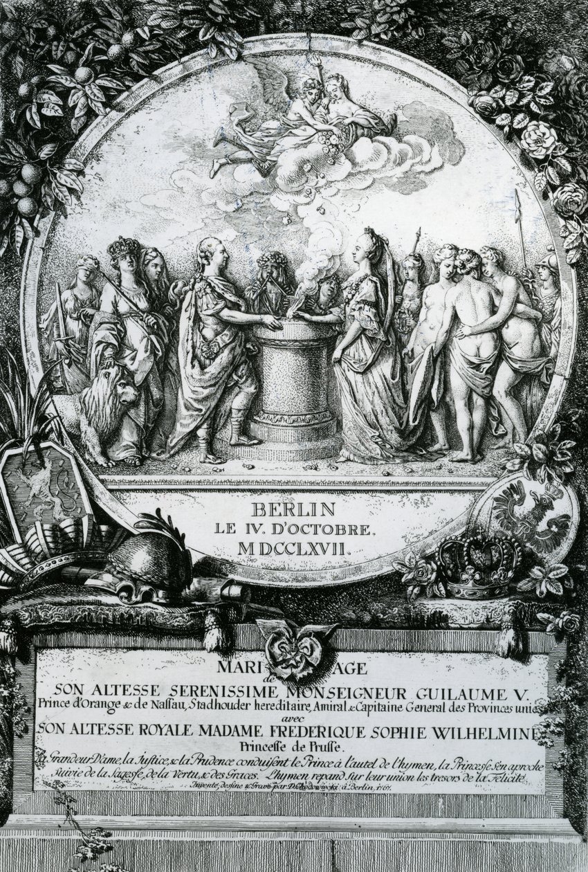 Le mariage de la princesse Frédérica de Prusse avec Guillaume V, prince d