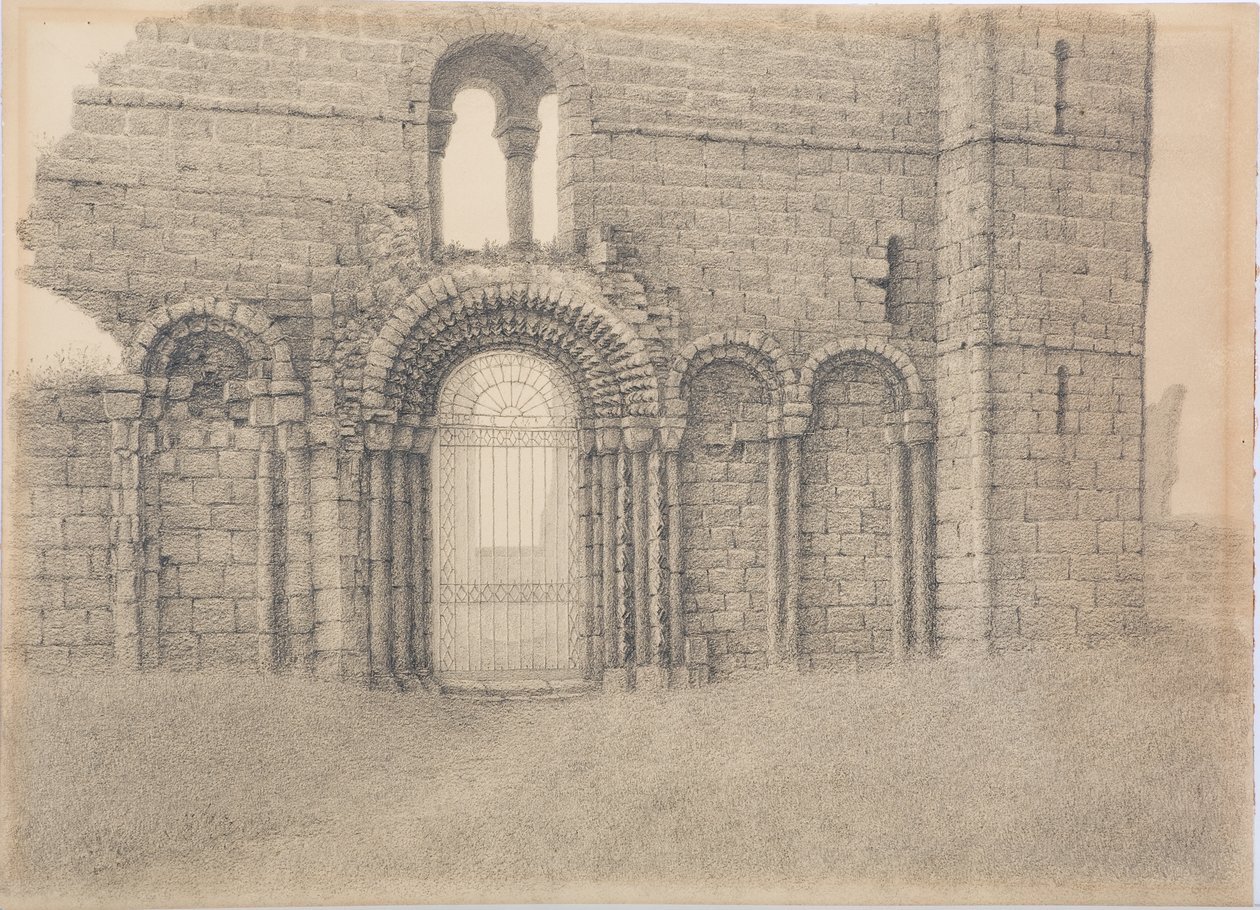 Prieuré de Lindisfarne, façade ouest, vers 1916 - Daniel Oliver