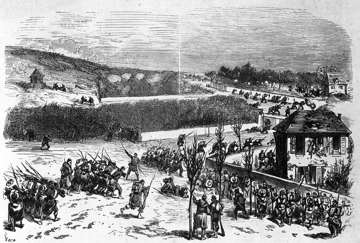 Troupes sous le commandement du général de Bellemare à la bataille de Buzenval, fin du 19ème siècle - Daniel Urrabieta Vierge