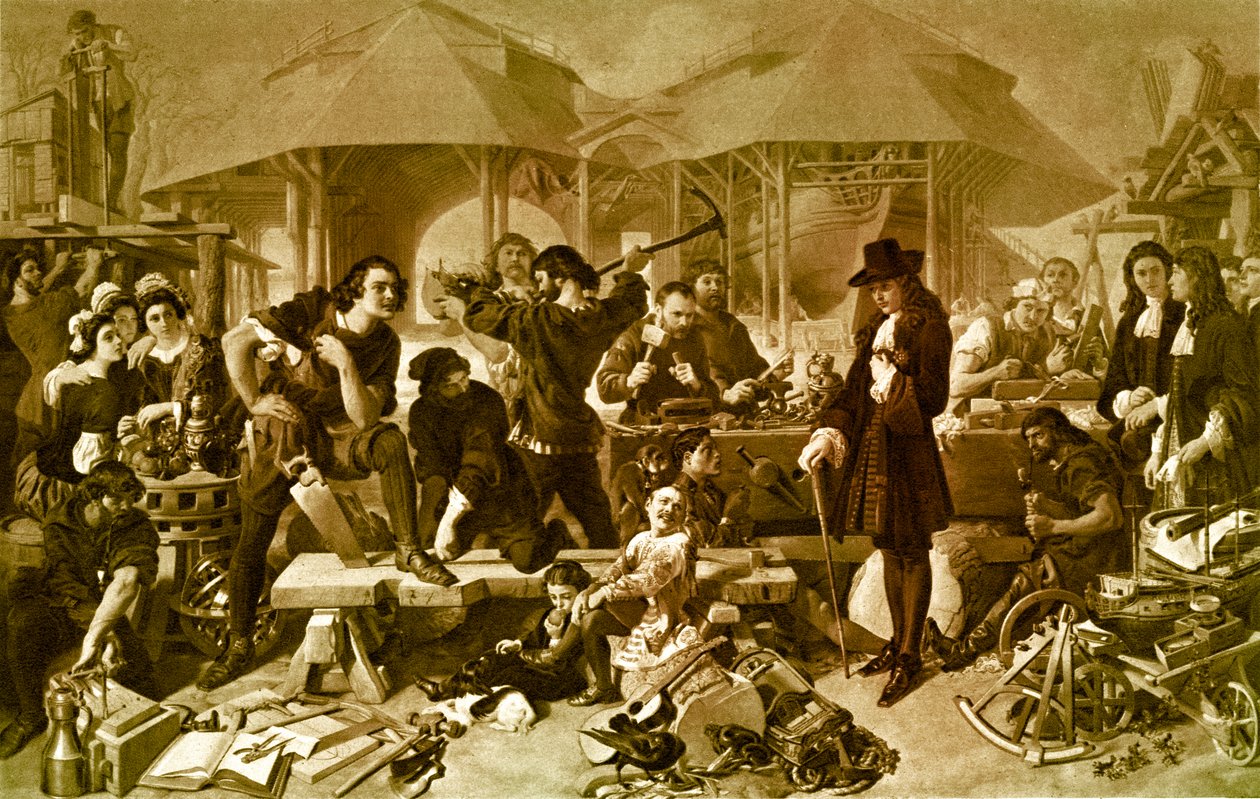 Pierre le Grand au chantier naval de Deptford - Daniel 1806 70 Maclise