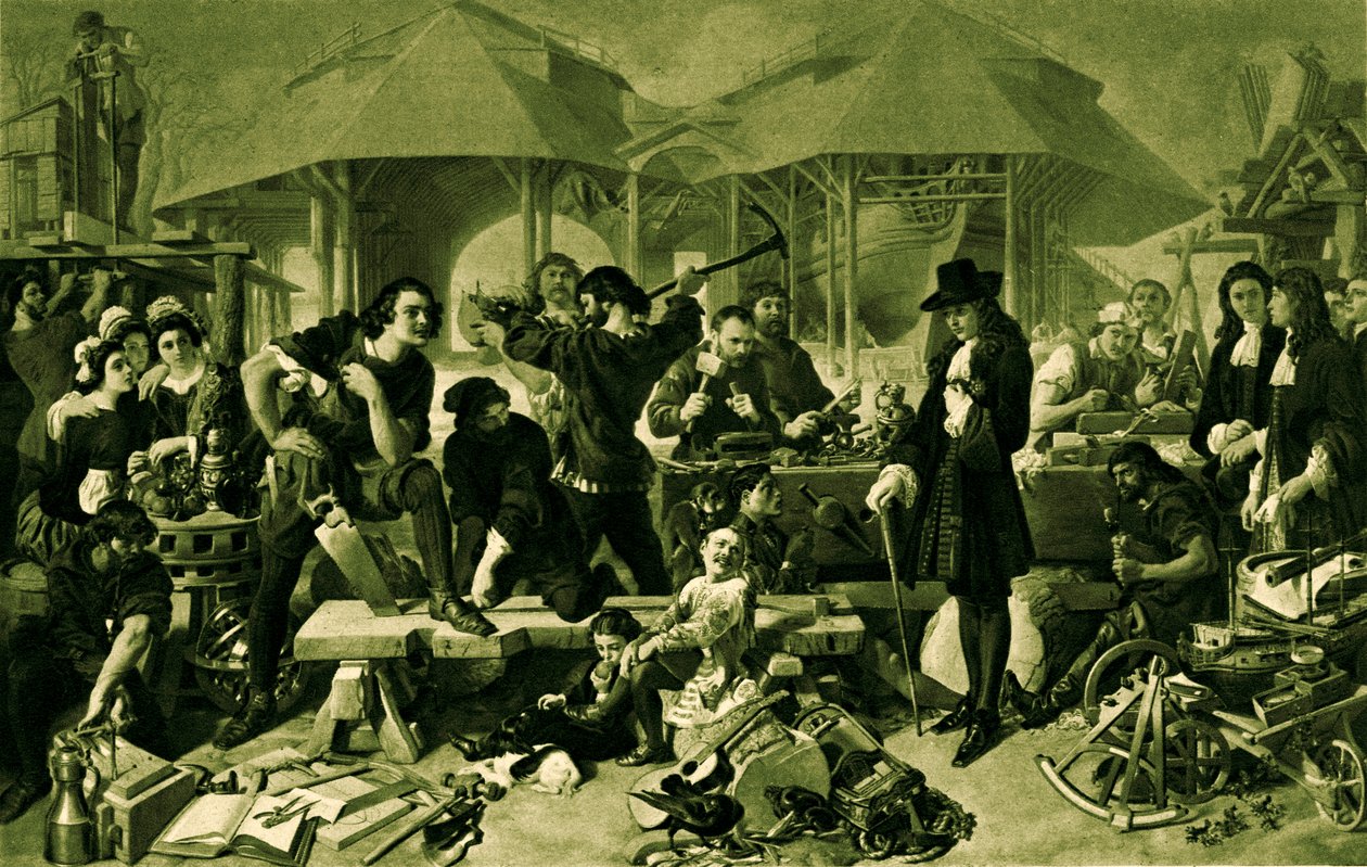 Pierre le Grand au chantier naval de Deptford - Daniel 1806 70 Maclise