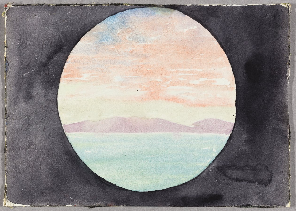 Baie de Tunis à travers le hublot du vapeur Fürst Bismark, Tunisie, croquis de voyage, 1896 - Daniel Burnham